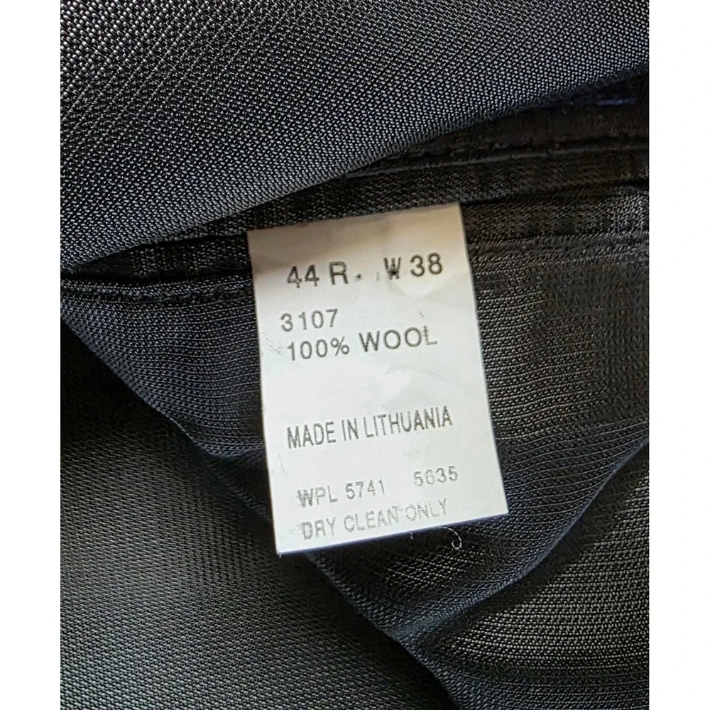 Oscar de la Renta Mens 44R Black 100% Wool 2-Button Blazer Sport Coat